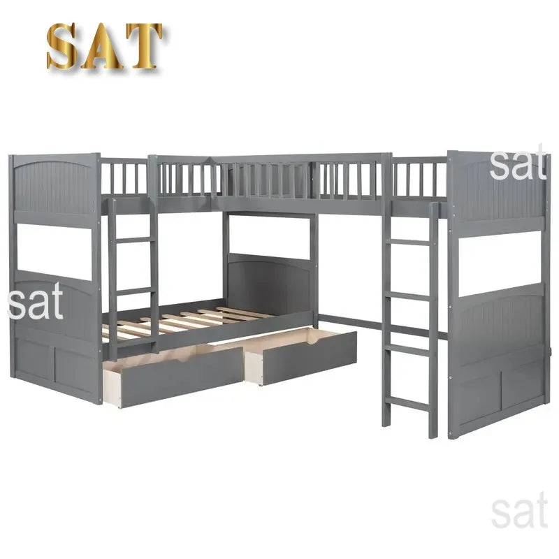 -For Modern  Wood Storage Children Three Bunk Bed Triple Bunk Bed for Kids Bedroom Furniture Muebles De Dormitorio Bedroom Set&