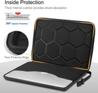 13 14 15.6 inch Laptop Sleeve Bag Shockproof Computer Bag Waterproof EVA Protective Carrying Case Black with Straps
