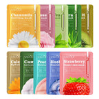 10pcs SADOER Fruit Floral Fragrance Face Mask Moisturizing Anti Wrinkle Hydrating Chamomile Blueberry Facial Masks Skin Care