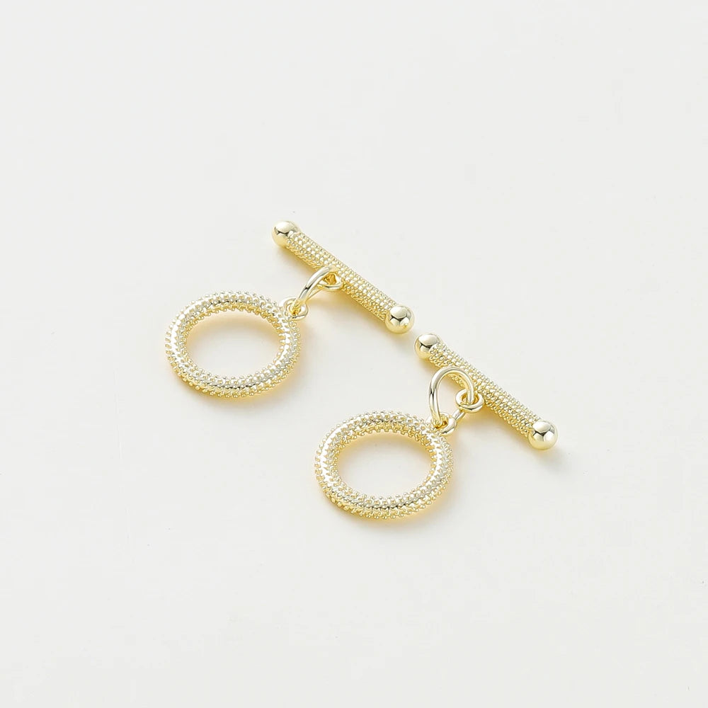 2-6Sets 14K/18K Gold Plated Brass OT Clasp Toggle Clasps Connector for DIY Bracelet Necklace Jewelry Making Findings Accessories