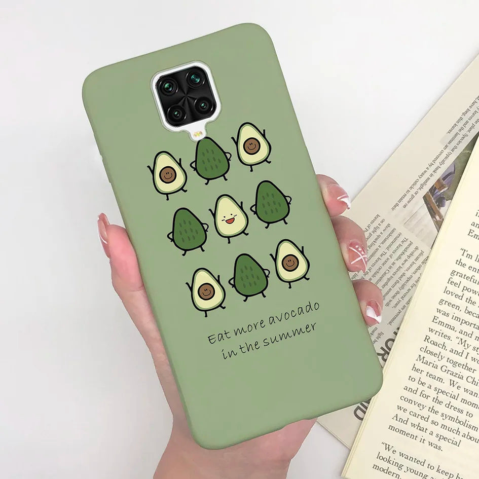 For Xiaomi Redmi Note 9 Pro Max Phone Case Matte Cute Girl Avocado Soft Silicone Cover For Xiaomi Redmi Note 9 Pro Max 9S Bumper
