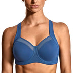 High Impact Sports Bras for Women High Support Unlined Underwire Racerback No Uniboob Workout Bra