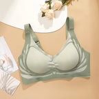 Plus Size Super Gather Push Up Bras Women Soft Support Seamless Underwear Female Full Cup Lift-Up Bras Wireless Soft Sleepwear