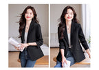 Bright Red Women's Suit Jacket, Stylish Fitted Coat, Black Asian-sized Young Girl Blazers. New 2026