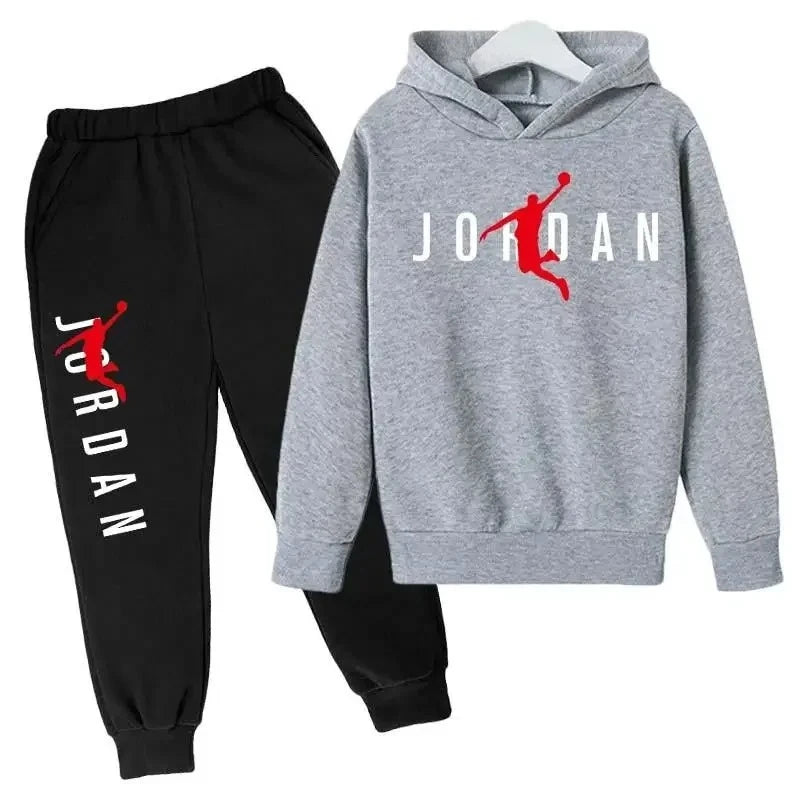Autumn Leisure Letter Print Childrens Hoodie Long Sleeve+Pants Suits 2 Piece Set 3-14 Y Boys Girls Outfits Streetwears Sportsuit