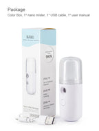 30ML Mini Facial Steamer Personal Nano Sprayer USB Nebulizer Humidifier Moisturizing Hydrating Women Beauty Skin Care Tool