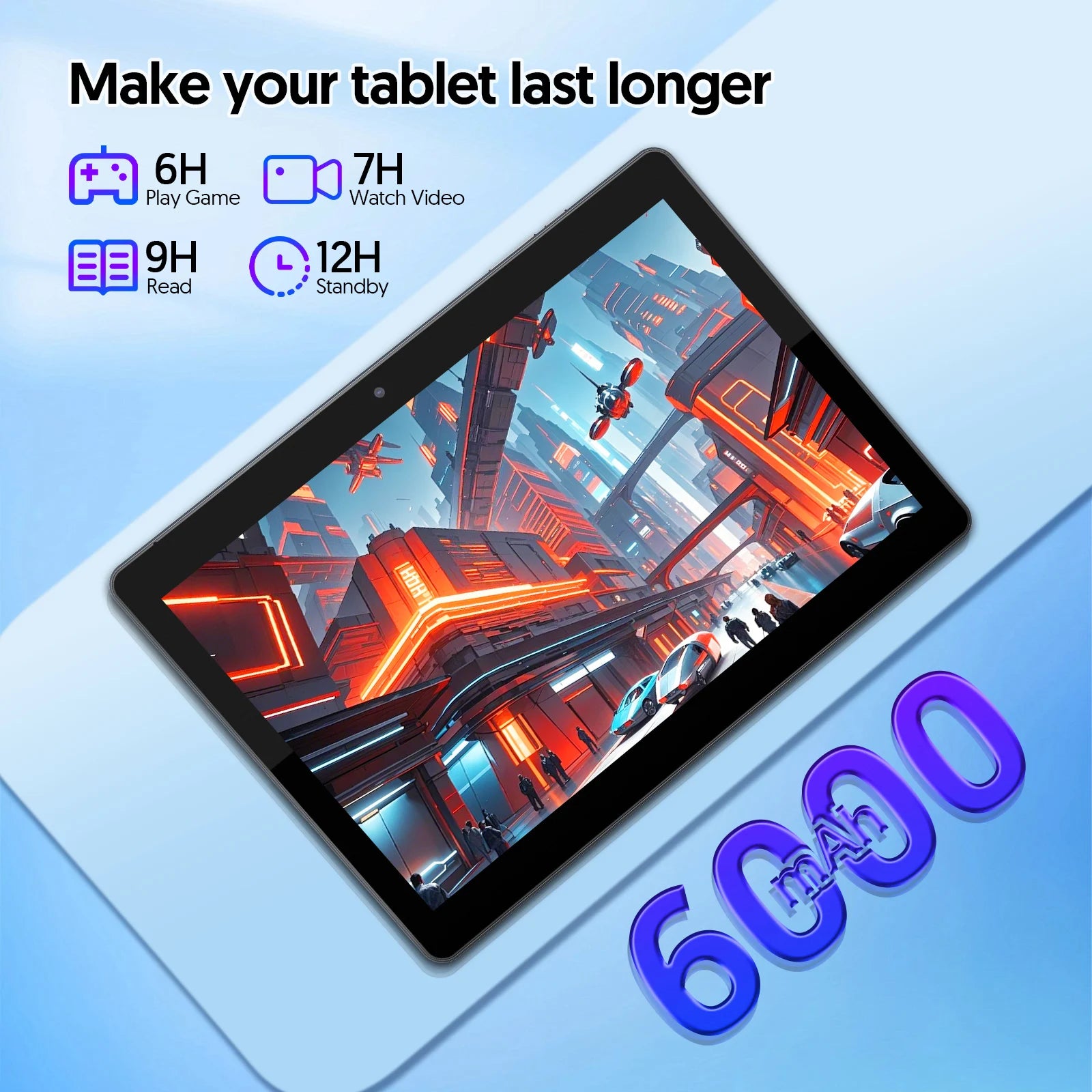 BAKEN 10.1-inch Android13 tablet, 4(2+2)GB+64GB, quad-core processor, dual cameras, wifi, Bluetooth, free accessories