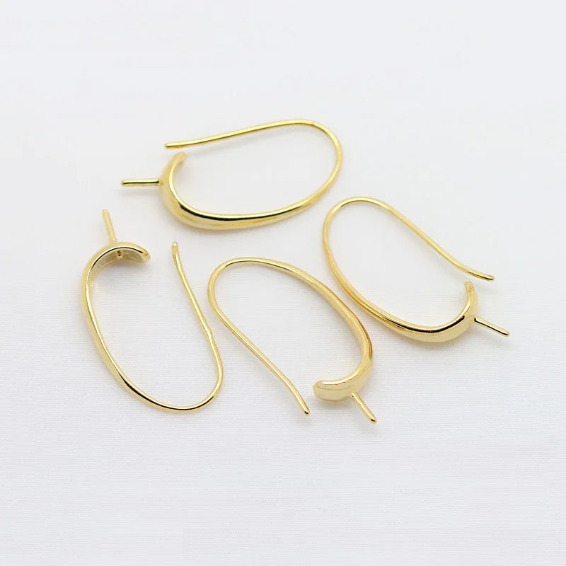 (1941) 20MM 24K Gold Color Plated Carved Earring Hook Jewerly Making Diy Jewelry Findings Accessories