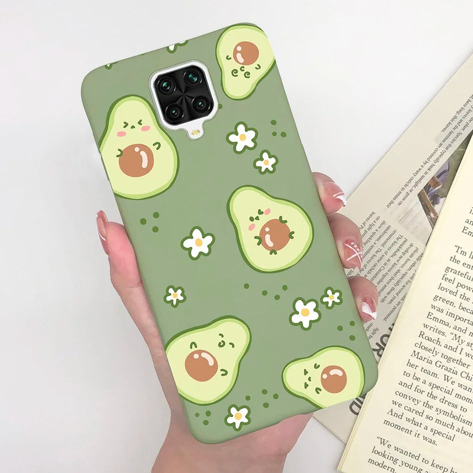 For Xiaomi Redmi Note 9 Pro Max Phone Case Matte Cute Girl Avocado Soft Silicone Cover For Xiaomi Redmi Note 9 Pro Max 9S Bumper