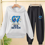 Kids Leisure Clothes Boy Girls Spring Hoodie 67 six seven Print Graphic Children Clothing 3 To 12 Age Comfortable Sportswear Set