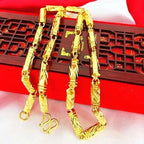 Plated Color 18K Gold Real Gold Necklace Gold Necklace Domineering Fashion Trendy 24K 999 Men's Gold Necklace Pendant Gifts
