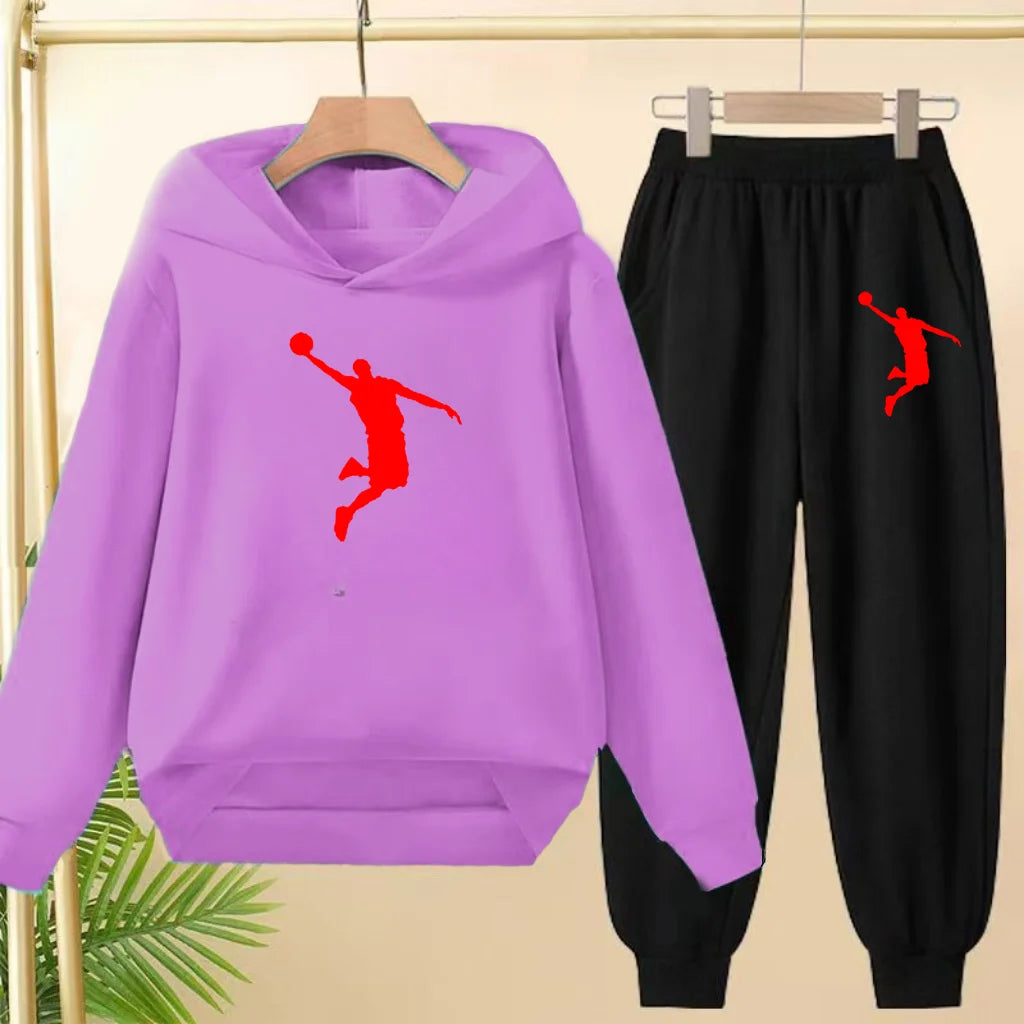 Children's Sportswear,playing Clothes, Hooded Sweatshirts and Long Pants Are Suitable for Boys and Girls Aged3to13.Charming Sets