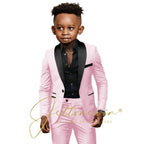 White Boys Suits 2 Pieces Wedding Formal Party Tuxedo Child Shawl Lapel Kids Dress Jacket Pants Slim Fit Blazer Sets