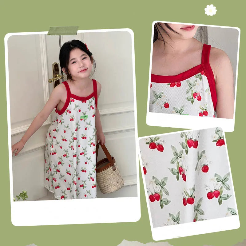 Girls Dress for Teens 11 12 to 13 Years Blue Floral Dress Summer Kids Clothes Casual Sleeveless Children's Dresses 140 150 160cm