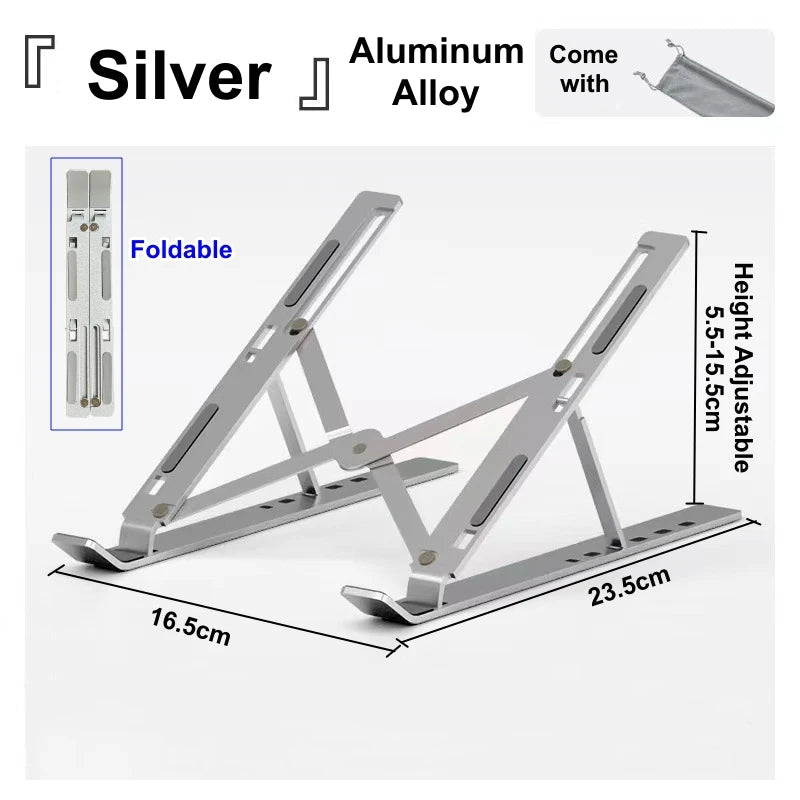 Adjustable Laptop Stand Aluminum Alloy Desktop Holder Foldable Portable Bracket for Macbook Air Pro  Notebook Tablet Pad Cooling