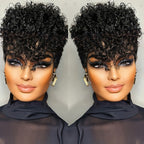 Afro Kinky Curly Wig Human Hair Short Wigs For Woman Human Hair 100% Natural  Brazilian Hair Wigs Full Machine Made