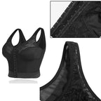 Push Up Bras with Non-adjusted Straps Women Long Tank Top Bra Front Closure Support Bras in Plus Size