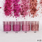 Holographic Glitter set 4 different shines Nail Sequins 10 grams each jar Holographic Cosmetic Festival Chunky Glitters Sequins