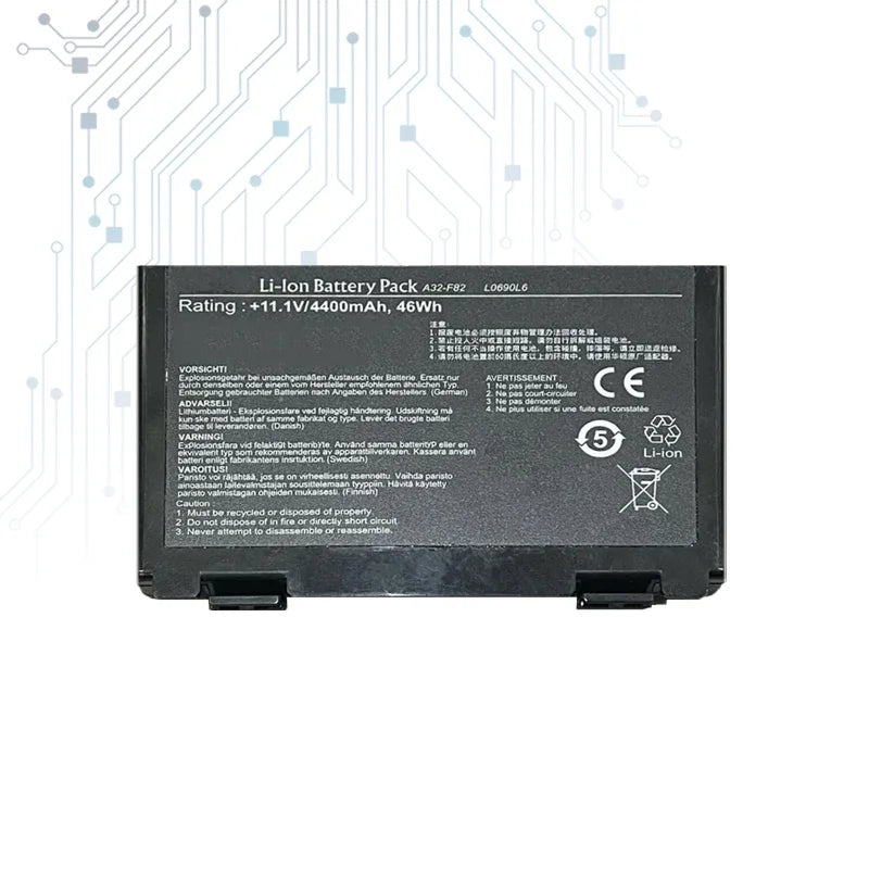 Laptop Battery A32-F82 For Asus F52 F82 K40 K40lJ K40lN K401J-E1 S K40E K50 K50ij K51 K60 K61 K6C11 K70 K70AS K70AS-X2A K7010