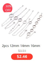 10pcs/ lot 10mm,12mm,14mm,16mm,18mm,20mm, Bright Silver Plated Copper Cufflink Base Cuff Link Settings Cabochon Cameo Base