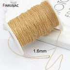 14K Real Gold Plated 1.3mm Thin Chain For DIY Jewelry Making, Wholesale Brass Chains Accessories Findings