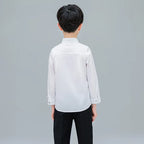 Baby Toddler Teenage Clothes School Uniform Boy Shirts White Different Sleeve Turn-down Collar Kids Shirt For Boys Children Tops