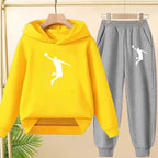 Children's Sportswear,playing Clothes, Hooded Sweatshirts and Long Pants Are Suitable for Boys and Girls Aged3to13.Charming Sets