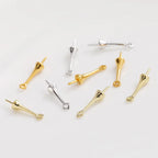 Gold Plated Brass Long Eye Pin Peg Bail with 6mm Bead Cap and Peg Pendant Bail,For Half Drilled Pearls,Earring Jewelry Making