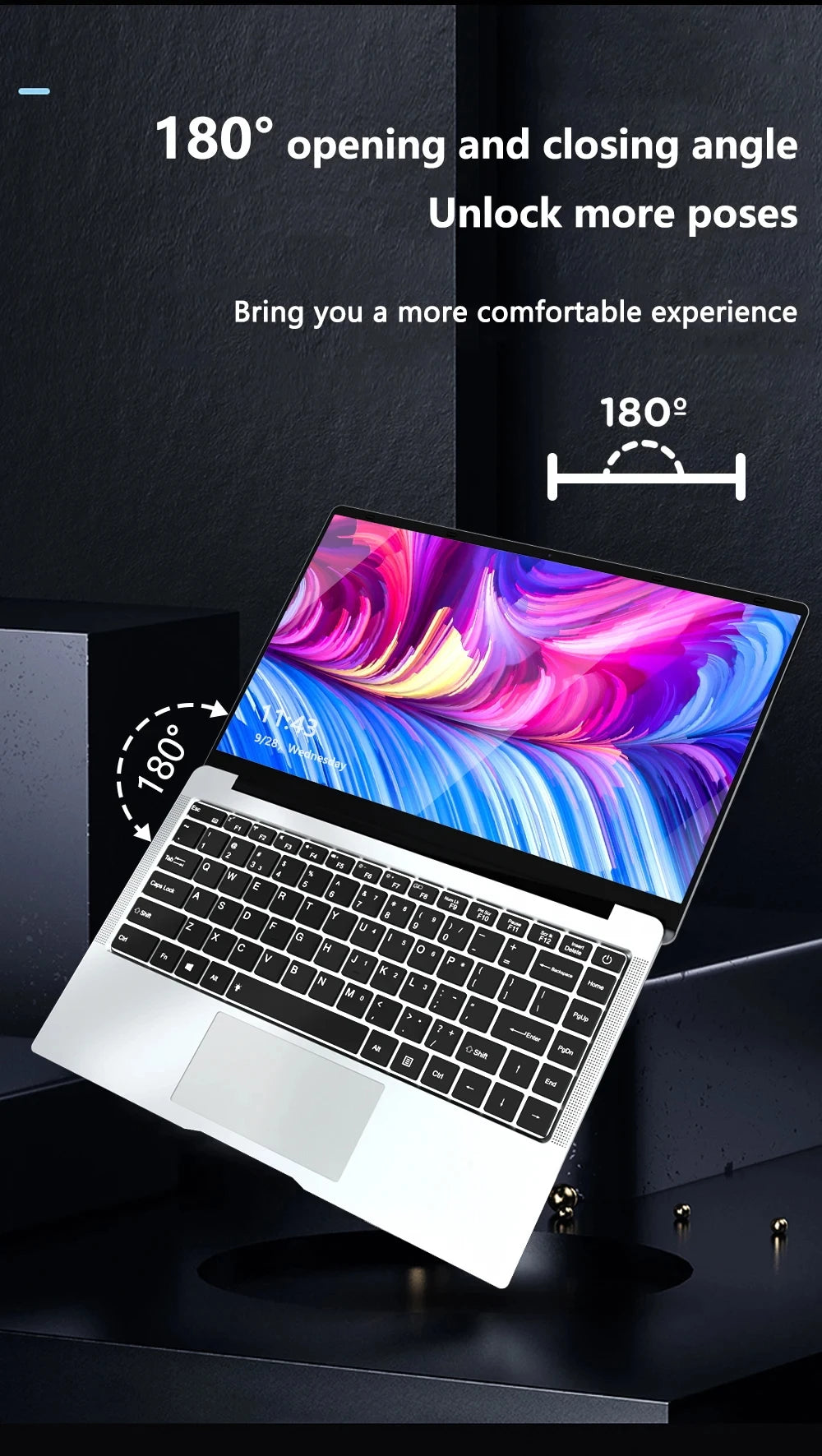 14.1inch Intel Atom A3950 Laptop Computer Windows 11 Pro 2025 Notebook PC 12GB RAM 512GB 1TB SSD 1920*1080 Office Computer PC