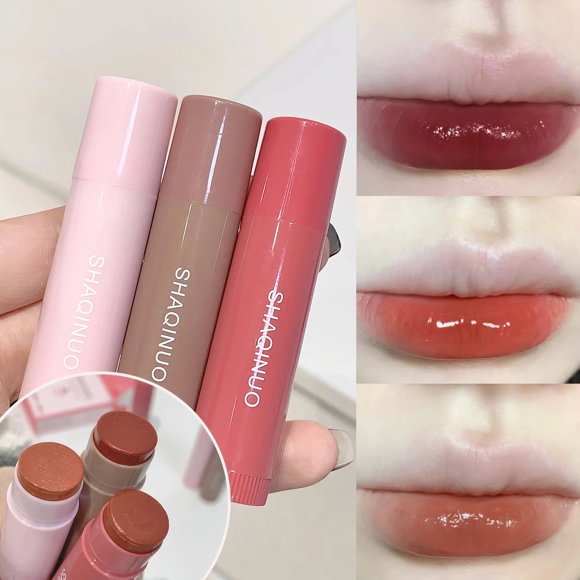 3pcs Moisturizing Lipstick Set Hydrating Tinted Lip Balm Soft And Tender Lip Dryness Improvement Plumping And Smooth Variety