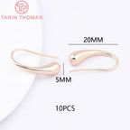 (1941) 20MM 24K Gold Color Plated Carved Earring Hook Jewerly Making Diy Jewelry Findings Accessories