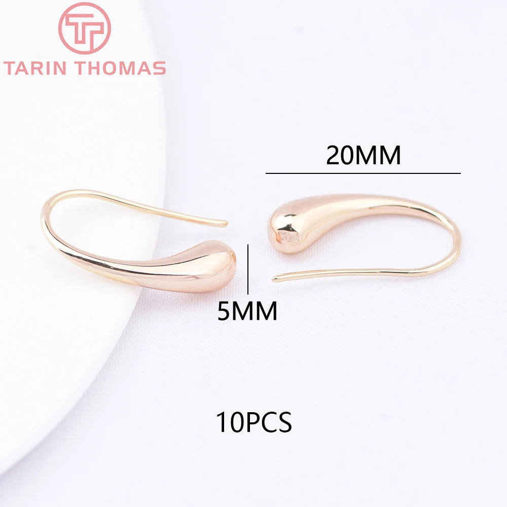 (1941) 20MM 24K Gold Color Plated Carved Earring Hook Jewerly Making Diy Jewelry Findings Accessories