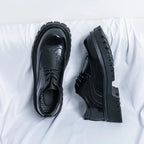 Fashion Patent Leather Men's Formal Shoes Comfortable Platform Luxury Genuine Leather New Elegant Man Wedding Social Derby Shoes