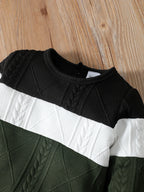 1-6 Years Kids Boy Clothes Set Long Sleeves Color Blocking Sweater + Pants 2PCS Autumn&Winter Children Boy Sport Fashion Outfit