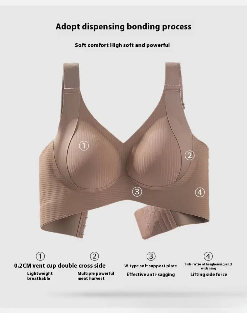 2PCS Large Size Minimizer Bras for Women Lift Support Wire-Free Seamless Comfort Make Large Bust Look Smaller & Anti-Sagging