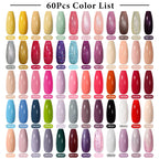 Mtssii 20/40/60Pcs Nail Gel Polish Set Kit Nude Pink Glitter Nail Art UV Gel Manicure Set Vernis Semi Permanent Base Top Coat
