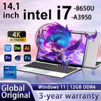 2026 Office Laptop Windows 11 intel core i7 8650U intel Atom x7 A3950 14.1 inch Notebook Computer PC 1920*1080P 12GB RAM 2TB SSD