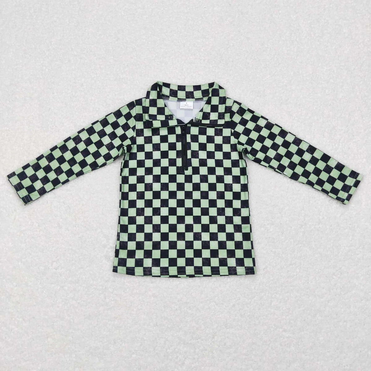Wholesale Children Long Sleeves Mardi Gras Infant Kids Zipper Tee T-shirts Baby Boy Shirt Toddler Lapel Cotton Pullover Top