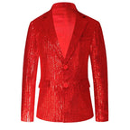 Bright Red Men Luxury Small Sequin Suit Jacket, Black / Green Fashion Male Wedding Dance Party Bar KTV  Blazers Coat.