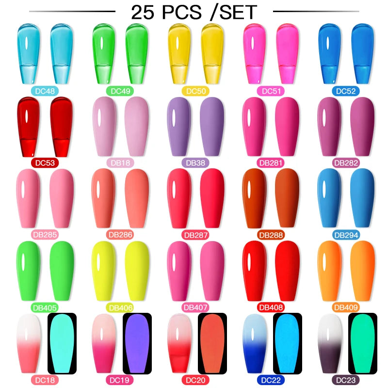 Mtssii 20/40/60Pcs Nail Gel Polish Set Kit Nude Pink Glitter Nail Art UV Gel Manicure Set Vernis Semi Permanent Base Top Coat