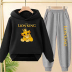 Kids Hoodie Girls Boys Clothing Lion Simba Hoodies Autumn Winter Top+Pants Aged 3 to 14 Children's Suit Tracksuit Sportwear Sets