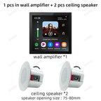 Smart Home Touch Screen 4inch WIFI Android11 bluetooths audio in Wall Amplifier Control Background Music Ceiling Speakers system