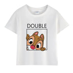 Chip and Dale Disney Kids Tshirts Cartoon Double and Trouble Print Summer Twins Tops Tees Funny Boys Girls Best Friends Shirts