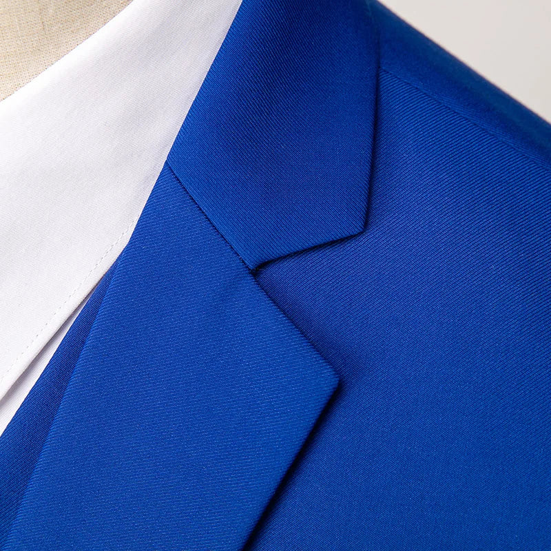 New Men Pure Color Formal Business Social Office Suit Slim Fit Jacket Male Wedding Dance Party Tuxedo Dress Simple Blazers Homme