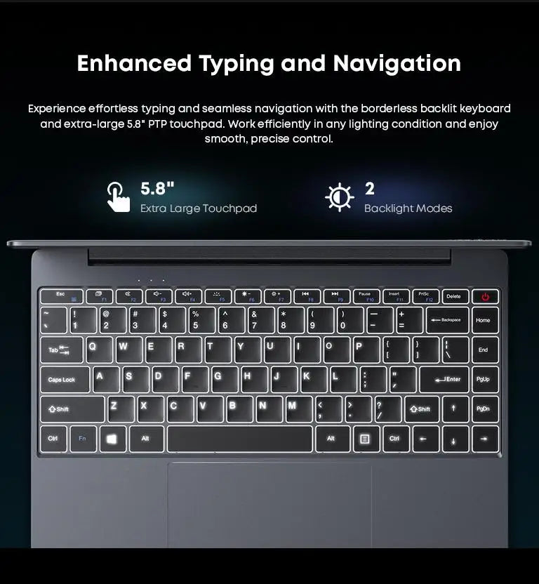 CHUWI CoreBook X Gaming Laptop 14.1 inch 2K IPS Screen AMD R5-7430U 16GB DDR4 RAM 512GB SSD Windows 11 Wifi6 Notebook Computer