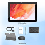 BAKEN 10.1-inch Android13 tablet, 4(2+2)GB+64GB, quad-core processor, dual cameras, wifi, Bluetooth, free accessories
