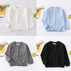 Baby Clothes Boys Cardigan 6 to 9 12 18 24 Months Soft Cotton White Black Gray Light Blue Toddler Girls Sweaters Kids Cardigans