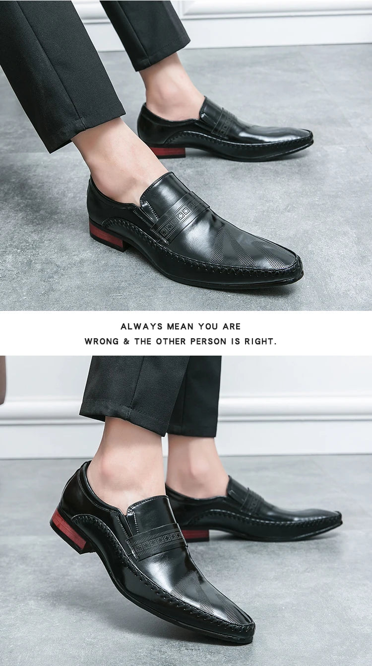 Luxury Dress Shoes Man Classic Leather Shoes Brand Men's Italian Shoes Pointed Toe Business Formal Shoes For Men Oxfords Loafers