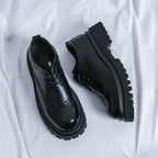 Fashion Patent Leather Men's Formal Shoes Comfortable Platform Luxury Genuine Leather New Elegant Man Wedding Social Derby Shoes