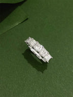 14K real gold laboratory grown diamond princess-shaped 5-stone row ring platinum engagement diamond ring fine jewelry